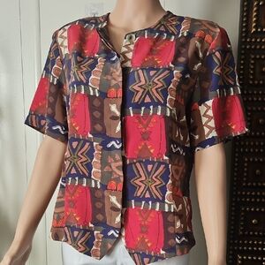 Vibrant Patterned Button Down Shirt